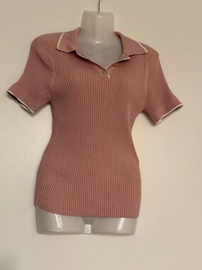 TED BAKER PINK POLO SWEATER SHIRT SIZE 3(8 US)